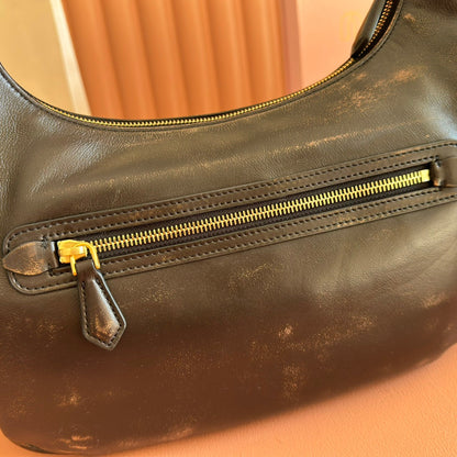 MIU MIU MIUMIU 26S POCKET BAG 38 IN BLACK CALFSKIN GOLD HARDWARE
