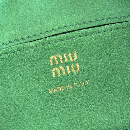 MIU MIU MIUMIU 26S POUCH BAG 18 IN DARK BROWN CALFSKIN GOLD HARDWARE