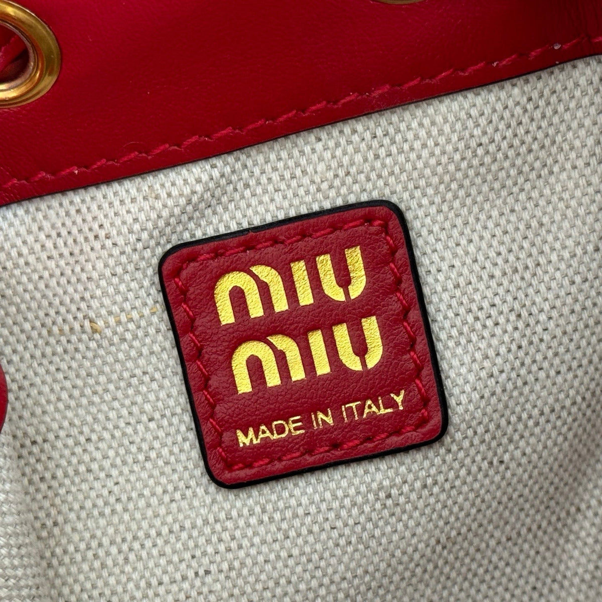 MIU MIU MIUMIU 26S MINI-BACKPACK 17 IN DARK RED CALFSKIN GOLD HARDWARE