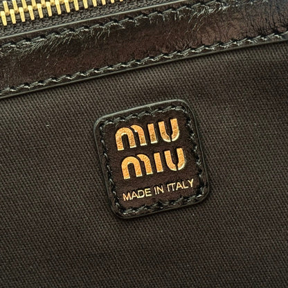 MIU MIU MIUMIU 26S IVY 40 TOTE IN BLACK PATENT CALFSKIN