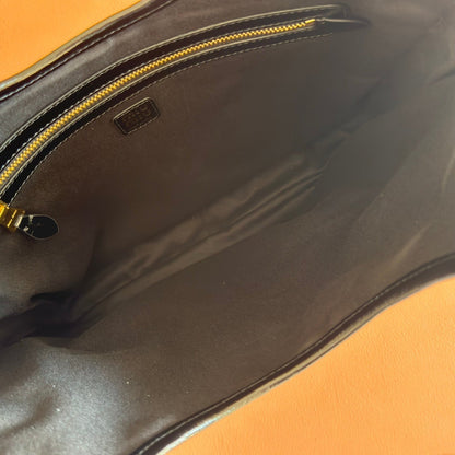 MIU MIU MIUMIU 26S IVY 40 TOTE IN BLACK PATENT CALFSKIN