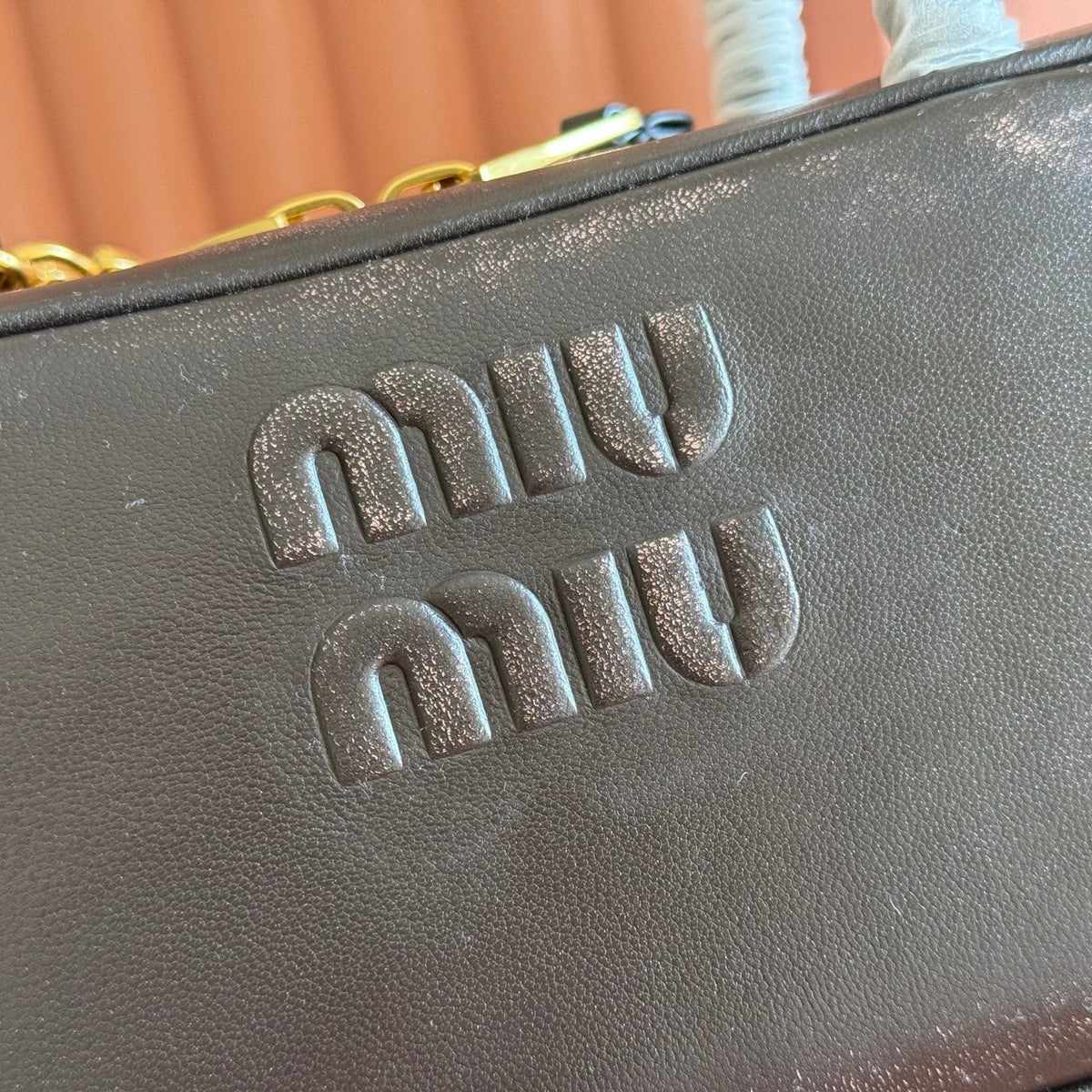 MIU MIU MIUMIU 26S BEAU TOP HANDLE BAG 28 IN BLACK CALFSKIN GOLD HARDWARE