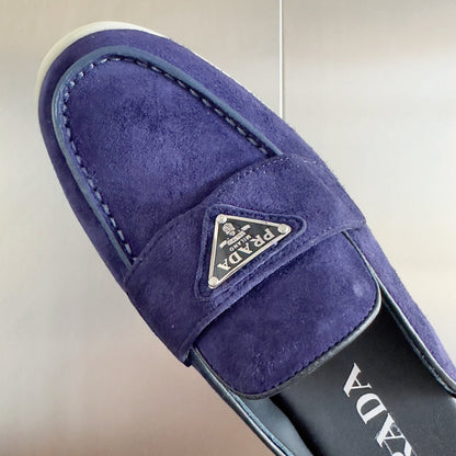 PRADA Pra Purple Suede Leather Mule 25mm Rubber Sole