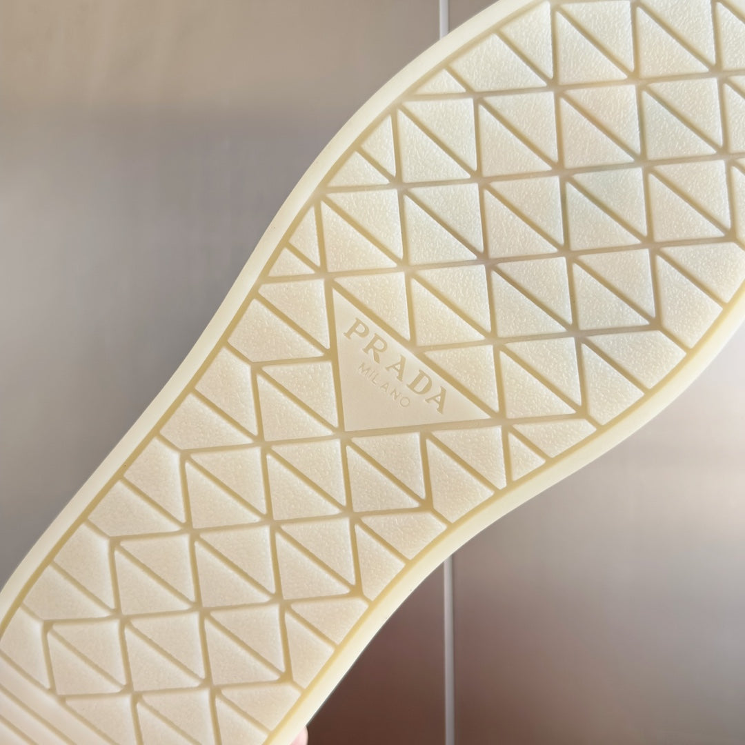 PRADA Pra Beige Suede Leather Mule 25mm Rubber Sole