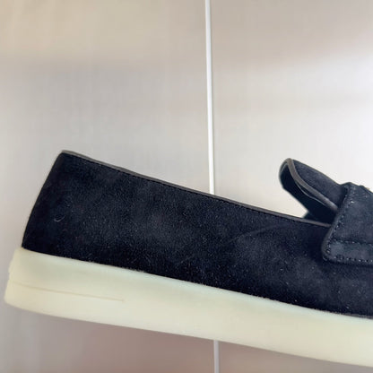 PRADA Pra Black Suede Leather Loafers 25mm Rubber Sole