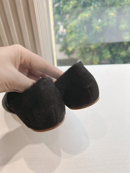 SL GEMMA BALLET FLAT BLACK FUR