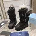 PRADA RE-NYLON SKI BOOTS BLACK ATTACHED POUCH