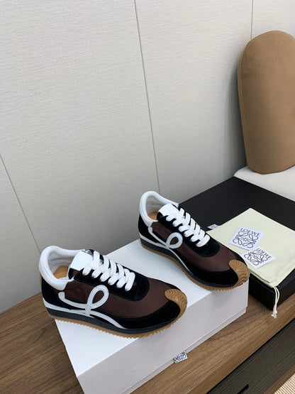LW FLOW RUNNER SNEAKER BROWN BLACK SUEDE