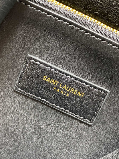SAINT LAURENT LE 5 À 7 LARGE SUPPLE BAG 31 IN BLACK CALFSKIN