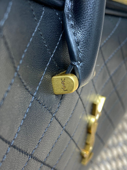 SAINT LAURENT SMALL TRAVEL BAG 31 IN BLACK QUILTED LAMBSKIN GOLD HARDWARE