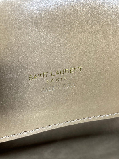 SAINT LAURENT LE 37 MEDIUM BUCKET BAG 25 IN CEDAR BROWN CALFSKIN GOLD HARDWARE