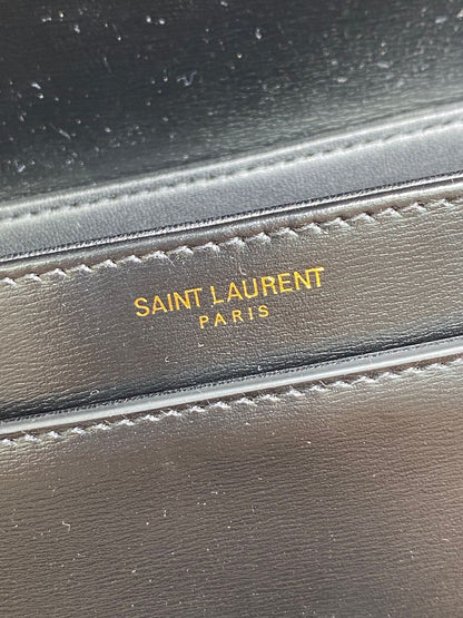 SAINT LAURENT SOLFERINO SMALL SATCHEL 19 IN BLACK CALFSKIN GOLD HARDWARE