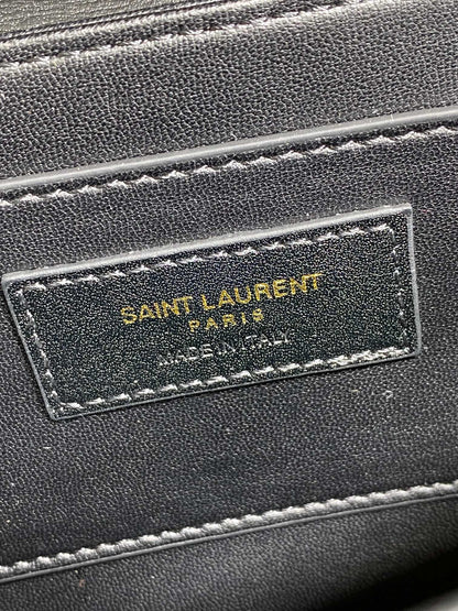 SAINT LAURENT SOLFERINO SMALL SATCHEL 19 IN BLACK CALFSKIN GOLD HARDWARE