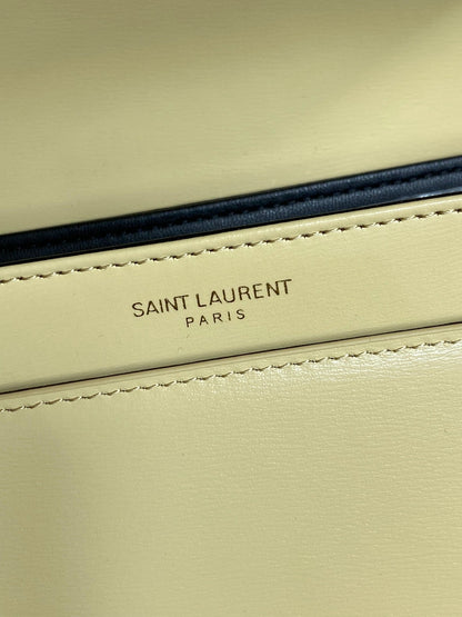 SAINT LAURENT SOLFERINO SMALL SATCHEL 19 IN CANARY YELLOW CALFSKIN GOLD HARDWARE