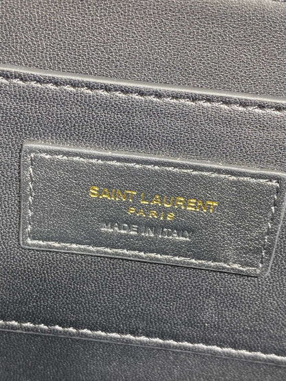 SAINT LAURENT SOLFERINO SMALL SATCHEL 23 IN DARK GREY CALFSKIN GOLD HARDWARE