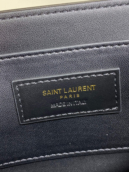 SAINT LAURENT SOLFERINO SMALL SATCHEL 19 IN WHITE CALFSKIN GOLD HARDWARE