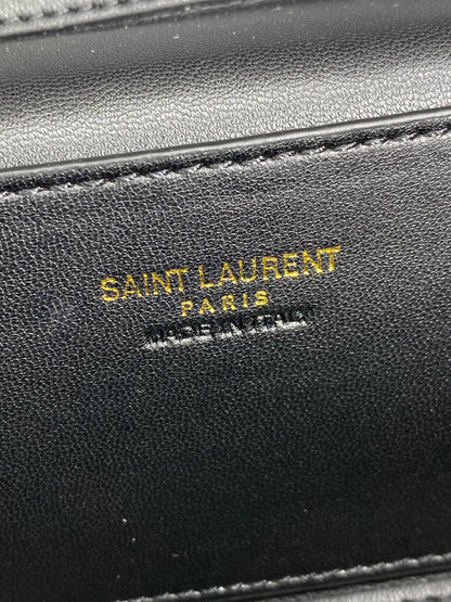 SAINT LAURENT GABY MINI VANITY 18 IN IVORY WHITE LAMBSKIN GOLD HARDWARE