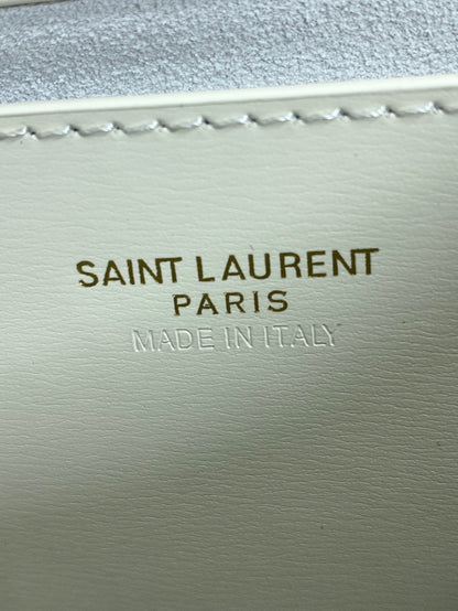 SAINT LAURENT VOLTAIRE TOP HANDLE IN BOX 21 IN WHITE CALFSKIN GOLD HARDWARE