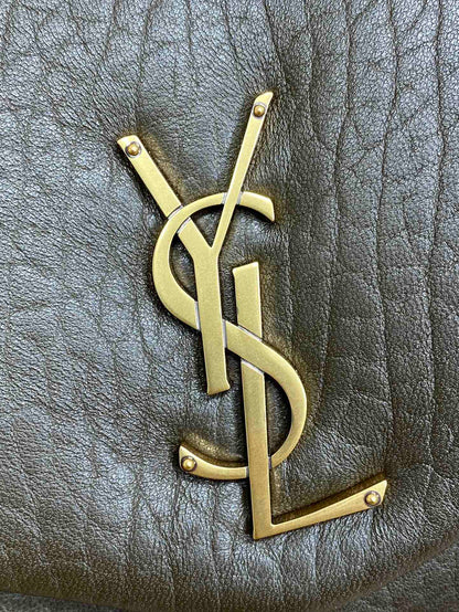 SAINT LAURENT CALYPSO 36 CHAIN BAG IN DARK GREEN LAMBSKIN