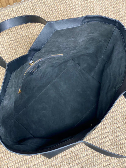 SAINT LAURENT Y TOTE BAG 39 IN BLACK CALFSKIN
