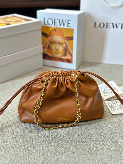 LOEWE LOE SMALL 23 FLAMENCO PURSE IN WARM DESERT NAPPA LAMBSKIN