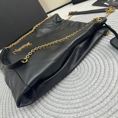 SAINT LAURENT JAMIE POCHON 38 IN BLACK LAMBSKIN GOLD HARDWARE