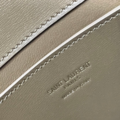 SAINT LAURENT VOLTAIRE IN BOX 21 IN CARAMEL BROWN CALFSKIN GOLD LOGO