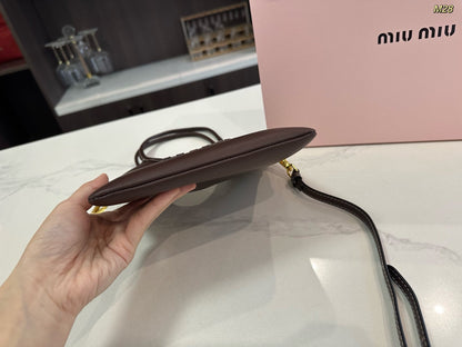 MIU MIU IVY MINI TOTE BAG 20 IN BROWN CALFSKIN