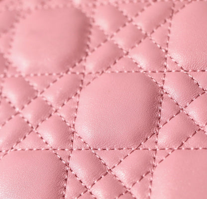DIOR MINI 24 TOP-HANDLE LIGHT PINK LAMBSKIN