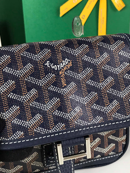 GOYARD GRAND BLEU 16 IN NAVY BLUE GOYARDINE CANVAS AND LAMBSKIN