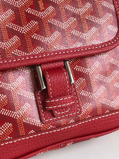 GOYARD GRAND BLEU 16 IN CLASSIC RED GOYARDINE CANVAS AND LAMBSKIN