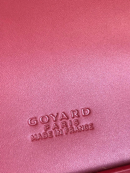 GOYARD DUCHESSE MARIE-CAROLINE BAG 25 IN RED GOYARDINE CANVAS AND SMOOTH CALFSKIN