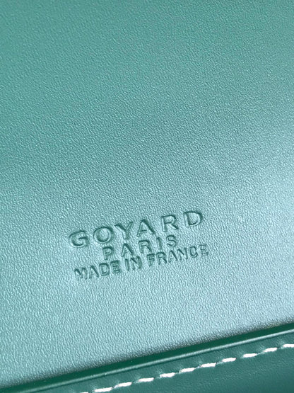 GOYARD DUCHESSE MARIE-CAROLINE BAG 25 IN GREEN GOYARDINE CANVAS AND SMOOTH CALFSKIN