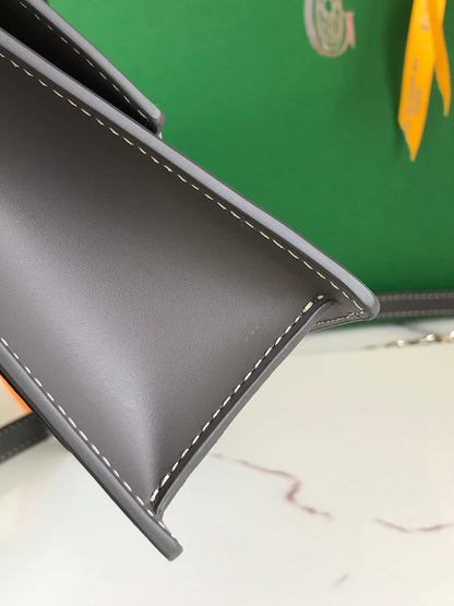 GOYARD DUCHESSE MARIE-CAROLINE BAG 25 IN GRAY GOYARDINE CANVAS AND SMOOTH CALFSKIN