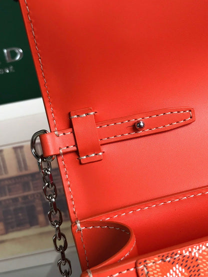 GOYARD DUCHESSE MARIE-CAROLINE BAG 25 IN ORANGE GOYARDINE CANVAS AND SMOOTH CALFSKIN