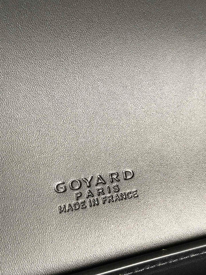 GOYARD DUCHESSE MARIE-CAROLINE BAG 25 IN BLACK GOYARDINE CANVAS AND SMOOTH CALFSKIN