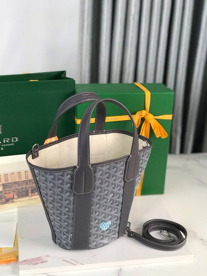 GOYARD SMALL BELHARRA 24 IN GRAY GOYARDINE CANVAS AND LAMBSKIN