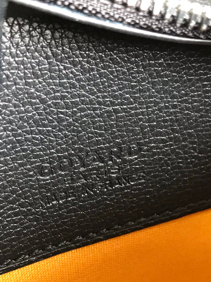 GOYARD HIRONDELLE BAG 25 IN BLACK LAMBSKIN AND GOYARDINE CANVAS
