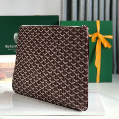 GOYARD SÉNAT MGM POUCH 40 IN BURGUNDY RED GOYARDINE CANVAS