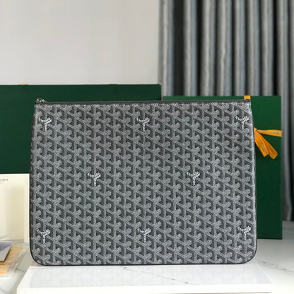 GOYARD SÉNAT MGM POUCH 40 IN GREY GOYARDINE CANVAS