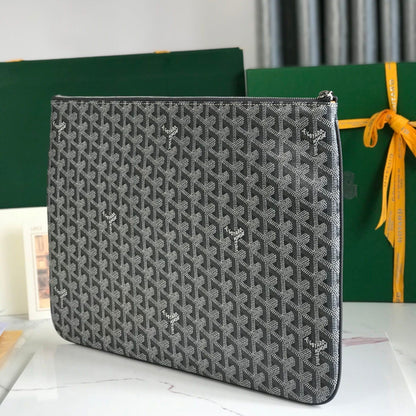 GOYARD SÉNAT MGM POUCH 40 IN GREY GOYARDINE CANVAS