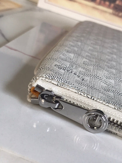 GOYARD SÉNAT MGM POUCH 40 IN WHITE GOYARDINE CANVAS