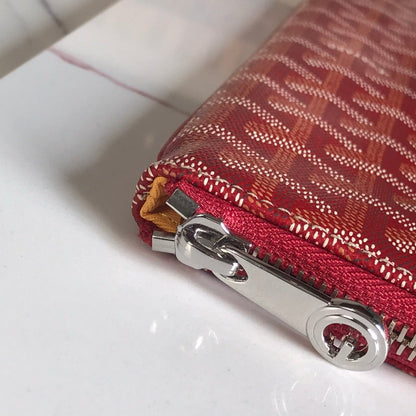 GOYARD SÉNAT MGM POUCH 40 IN MONZA RED GOYARDINE CANVAS