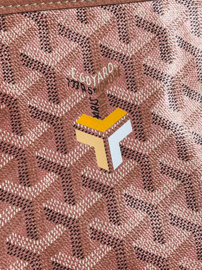 GOYARD SAINT LOUIS PM 34 IN MANHATTAN PINK GOYARDINE CANVAS AND CALFSKIN
