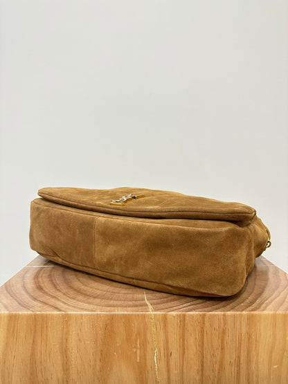 SAINT LAURENT JAMIE 43 LARGE SUEDE CARAMEL BROWN
