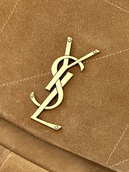 SAINT LAURENT JAMIE 43 LARGE SUEDE CARAMEL BROWN