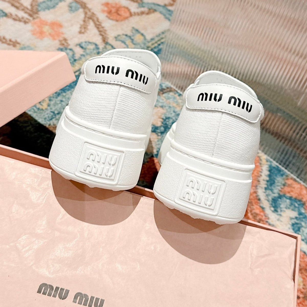 Slip-on Shoes High Sole White Canvas