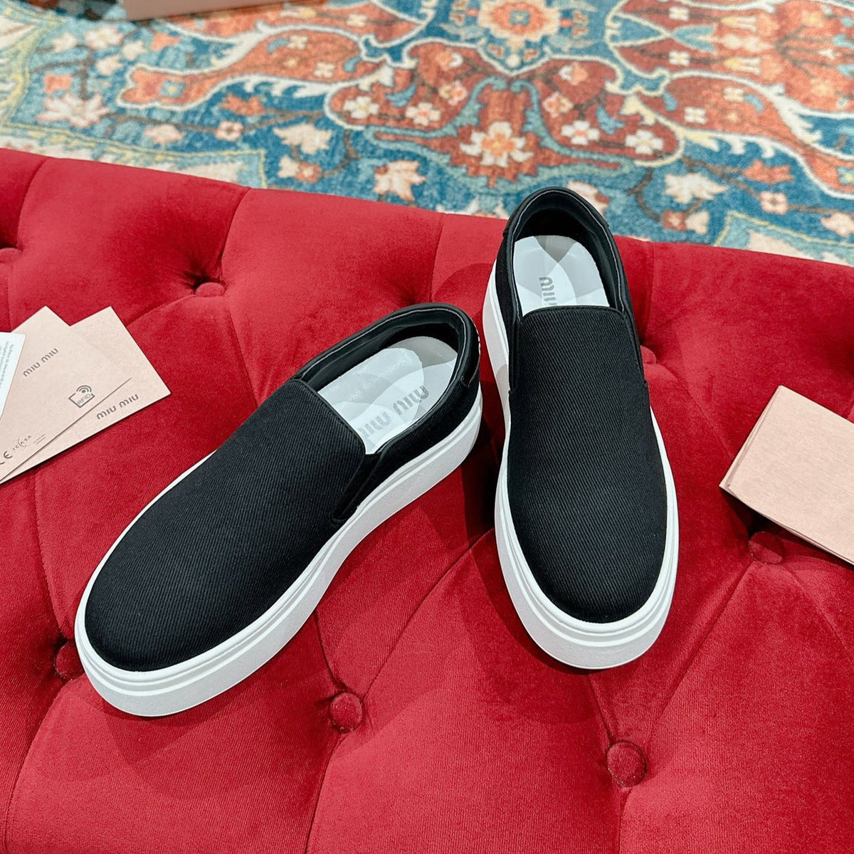 Slip-on Shoes High Sole Black Canvas