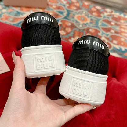 Slip-on Shoes High Sole Black Canvas