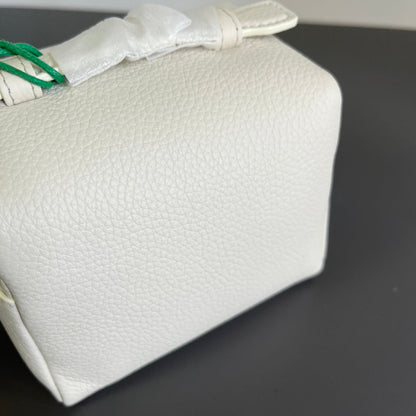 LORO PIANA EXTRA POCKET L12 IN WHITE CALFSKIN WITH SILVER HARDWARE